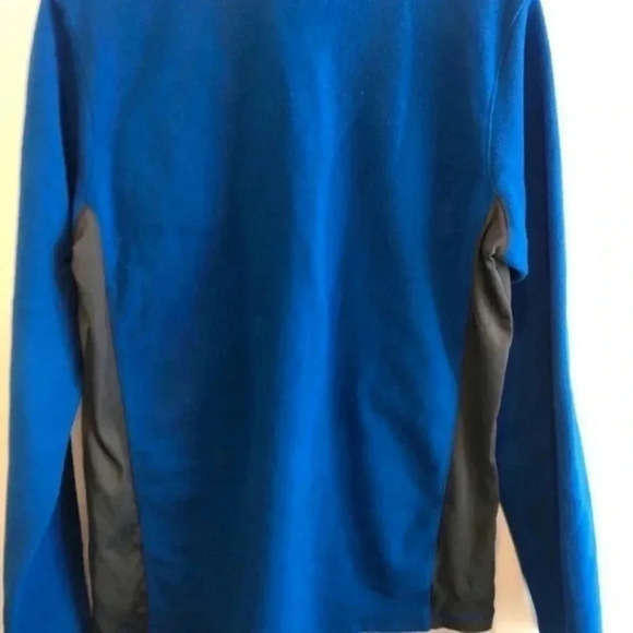 Columbia Mens L Pull Over Quarter Zip Up Fleece Mock Neck Sweatshirt‎ Blue - Picture 8 of 8